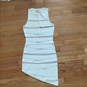 White Asymmetrical Bodycon Cocktail Dress